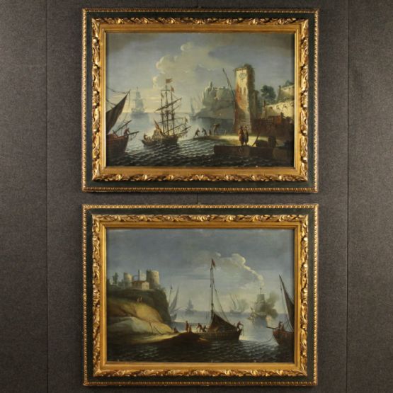 Две картины морской тематики, XIX в. 