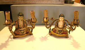 Две лампы с фигурками Будды, XX в. 
