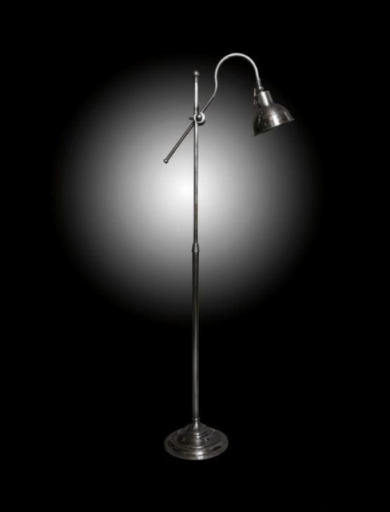 Напольная лампа в серебряном / черном цвете