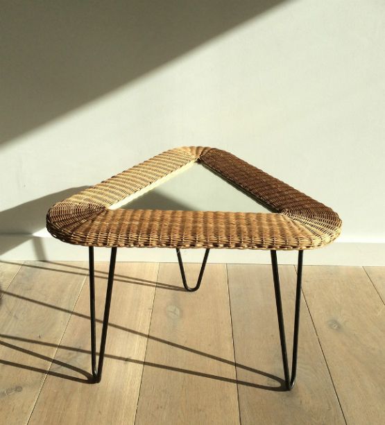 Столик из металла и ротанга, 1950 г. 