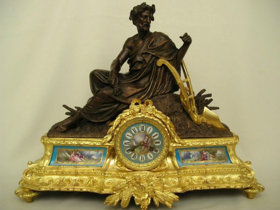 Часы из бронзы и фарфора, 1870 г.