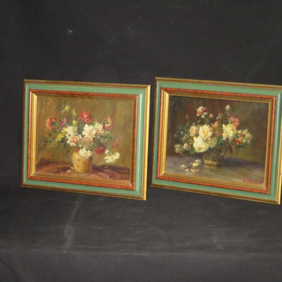 Два натюрморта с цветами.  Bresfanini, начало XX в