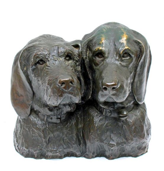 Бронзовая скульптура 'Собаки'. Gustave Molher, ХХ 