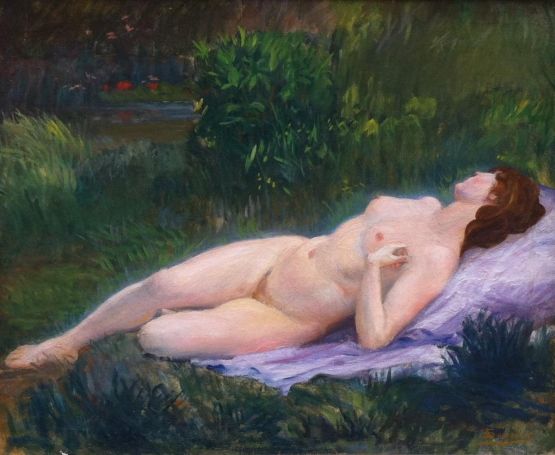 'Обнаженная на траве'. A. Seysse, ХХ в.