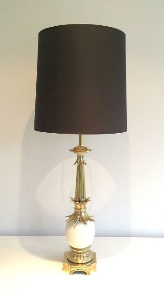 Лампа в стиле Ч. Мейсона из бронзы и керамики