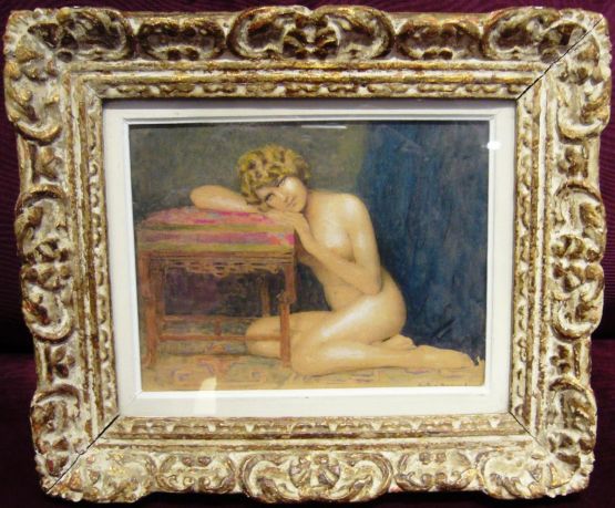 Портрет обнаженной девушки. Gustave Brisgand, XX в