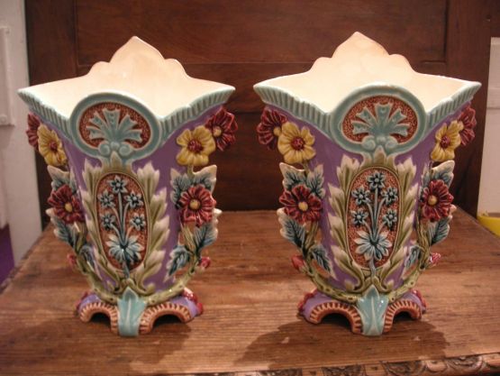 Две вазы из барботина. Франция, XIX в. 