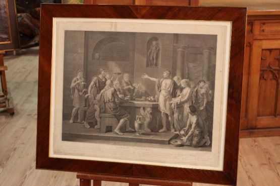 Гравюра картины 'Великодушие Ликурга', н. XIX в.