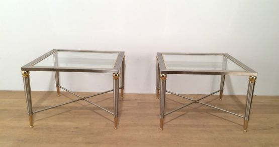 Столики из стали и латуни, около 1970 г.