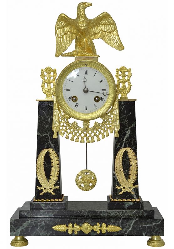 Часы-портик с орлом в стиле ампир, XIX в. 