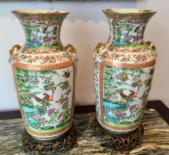 Две вазы из кантонского фарфора, XIX в. 