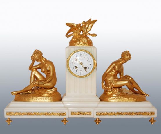 Часы из мрамора и бронзы. Susse Frères, XIX в. 