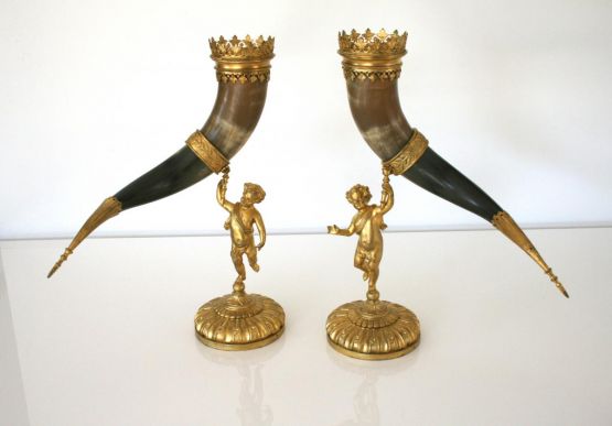 Два 'Рога изобилия' в оправе из бронзы, XIX в.