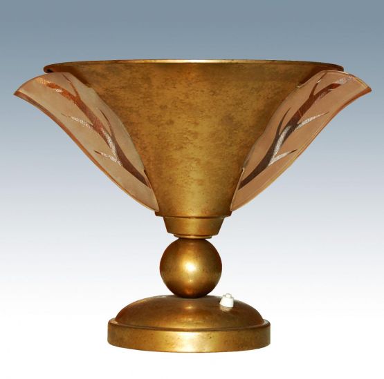 Лампа из позолоченной латуни в стиле Ар-Деко, ХХ в