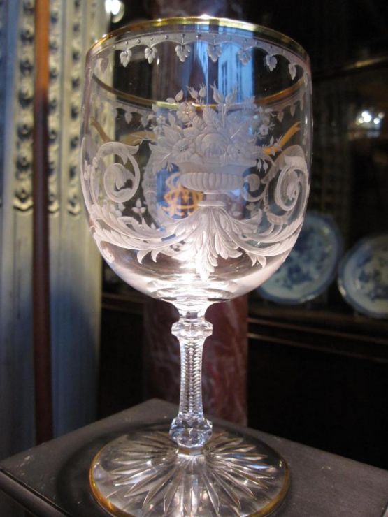 Хрустальный бокал Сен-Луи с монограммой, XIX в.