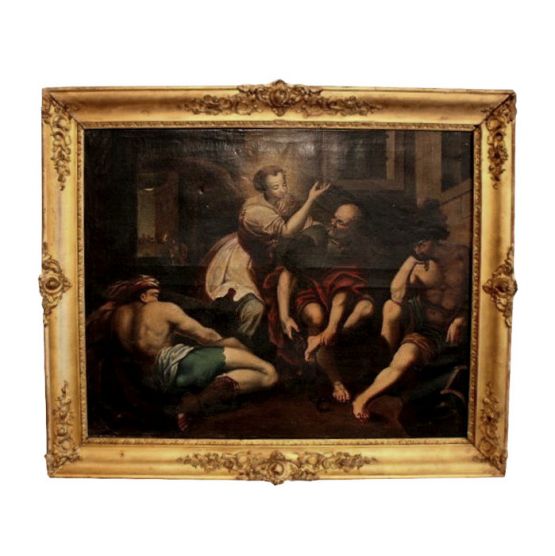 Старинная картина, 'Освобождение Св. Петра',  XIX